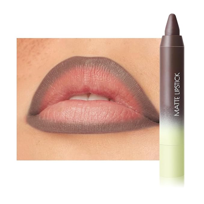 BINGBRUSH 2in1 Matte Lip Liner and Lipstick Combo, Lipstick for Women, Longwear Waterproof Matte Lip Liner Pencil, Lip Combo Smudge Proof lipstain, Women's Long Lasting Lip Makeup (7#Cocoa Dusk)