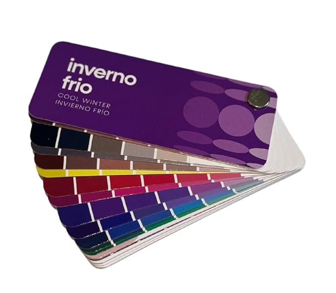 Multilingual Cool Winter Palette Color Fan by Studio Immagine, Personalized Color Guide for Cost Saving, Smart Shopping, Outfit & Wardrobe Planning; Inverno Frio/Invierno Frio
