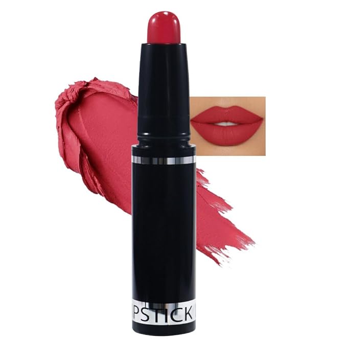 Red Matte Lipstick Crayon Pencil Set,Velvet Lip Stick for Women 24 Hour Long Lasting Waterproof Lip Liner,Magic Lipstick 24 Hours Original Lip Liner Makeup Stain Long Lasting Waterproof