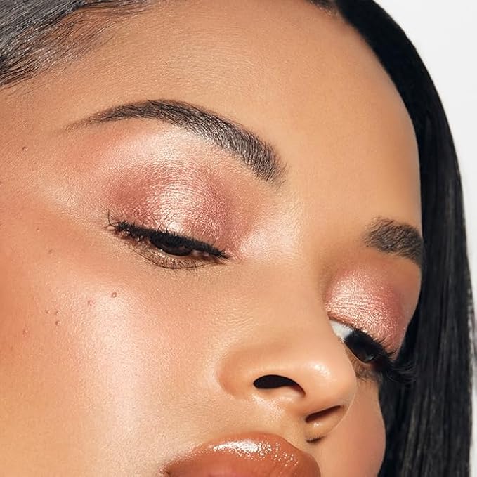 MAKE Beauty Multi-Chromatic Eye Shadow. Metal Reflecting Luminous Foil Finish Creamy, Buildable, Dimensional Long-wear, Crease-proof Powder Eyeshadow, Multichrome Shade - Glaze, Light Champagne