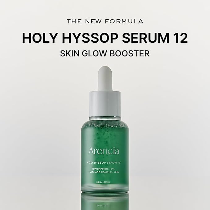 Arencia Hyssop Glow Serum, 10% Niacinamide, 12% Vitamin A,C,E - Hydrating, Moisturizing, Anti-Aging Serum for Korean Glass Skin