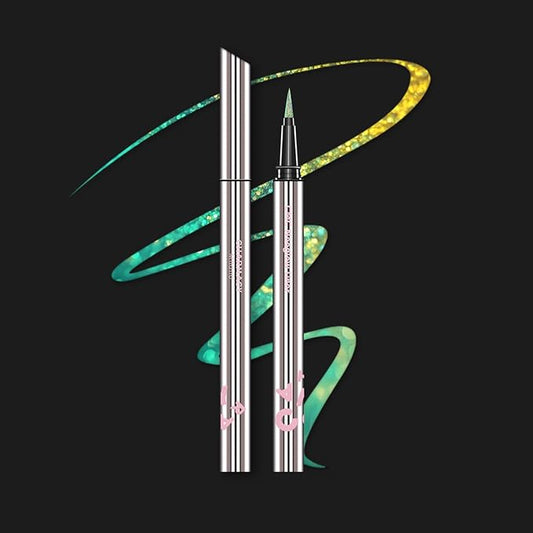 CHARMACY New Chameleon Liquid Eyeliner, Highly Pigmented, Metallic MultiColor Shifting Waterproof, Ultra-Fine Tip, Longwearing, Smudge-proof (A04 Ocean Glint)