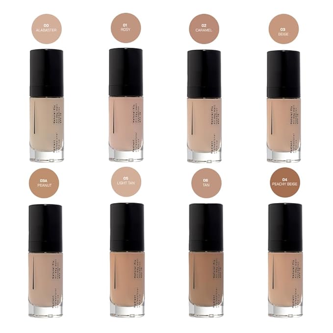 Radiant Professional Natural Fix All Day Matte Cream Foundation - Long Wear High Coverage Face Makeup Foundation With SPF 15 - Oil Free Matte Finish - For All Skin Types-1.01 oz. (3A Peanut)