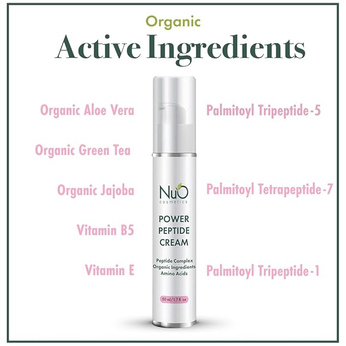 nuorganic Peptide Face Cream: Anti Aging + Wrinkles + Firming + Tone + Elasticity - Patented PhytoCellular Science + 18X More Effective Anti Aging + Better Skin in 7 Days - Vegan