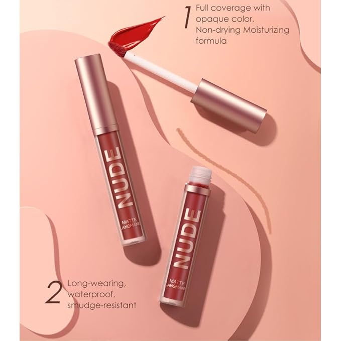 BONNIE CHOICE 12Pcs Matte Liquid Lipstick + Lip Liner Pens Set, 6 Matte Lipstick With 6 Matching Smooth Lipliner Waterproof Long Lasting 24 Hour Lip Gloss Makeup Mother's Day Gifts for Women