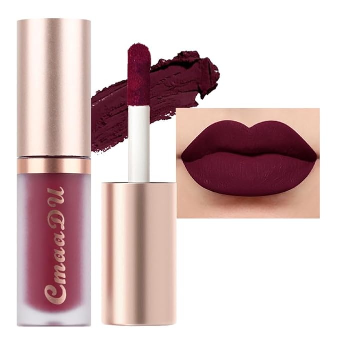 evpct 1Pcs Plum Purple Silky Velvet Matte Liquid Lipstick Lip Gloss Set for Women Long Lasting 24 Hours Color Stay Lipstick labiales matte larga duracion mate 24 horas originales 07#
