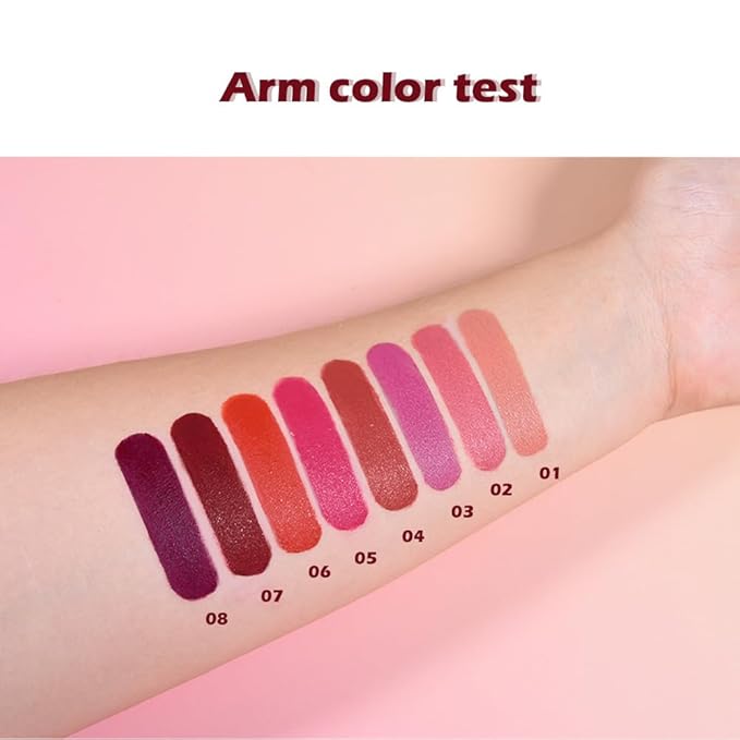 Coral Red Matte Lipstick for Women, Long Lasting Waterproof Transfer-Proof Vegan, 24 Hours Moisturizing Glossy Shine Lip Gloss, Lipstick Palette Beauty Products Makeup All-Day Formula A02#
