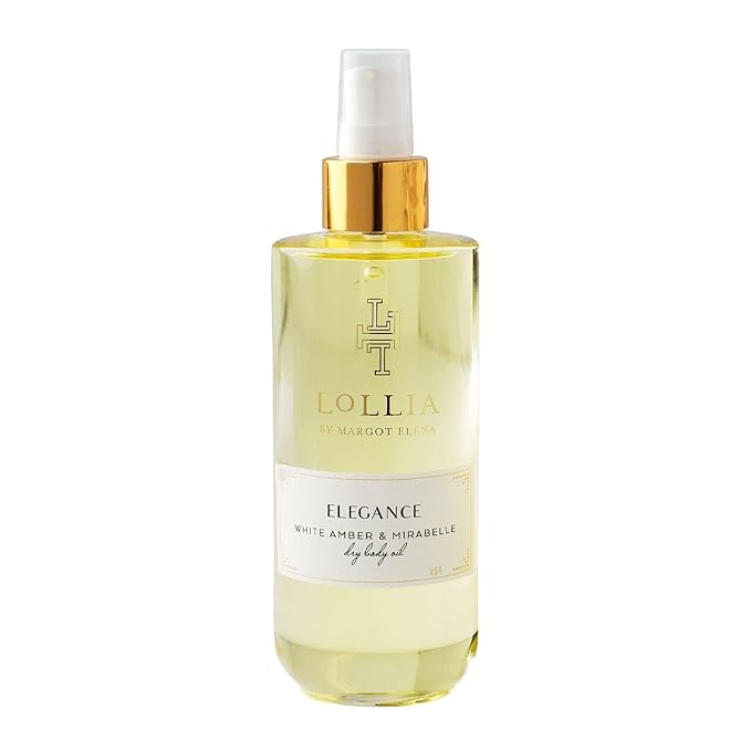 LOLLIA Elegance Dry Body Oil - White Amber and Mirabelle for Women - 6.8 oz Oil