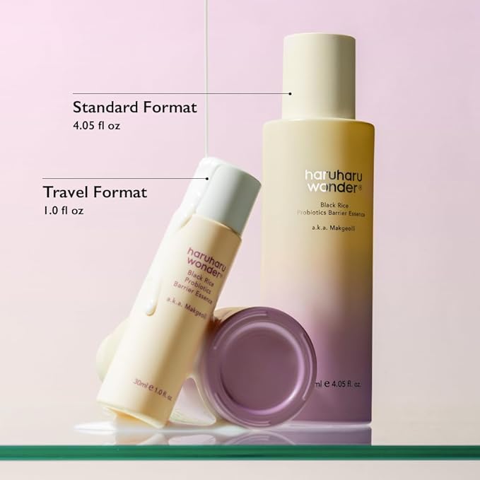 haruharu Wonder Black Rice Probiotics Barrier Essence, Skin Flooding & Layering, Strengthens Skin Barrier, Moisturizes, Glowy Radiant Skin, Ceramide & Panthenol, Holiday Stocking Stuffer, 4.05 fl.oz