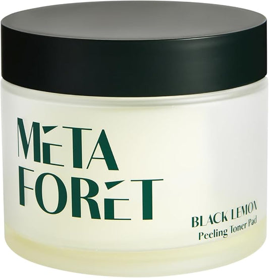 METAFORET Black Lemon Peeling Toner Pad 60 Sheets/Facial exfoliating Pads, Perfect Solution for Dead Skin Cells, Non-irritating Moisture Boost Toner