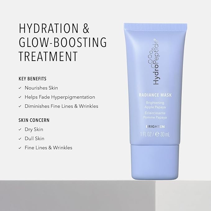 HydroPeptide Radiance Mask, Peptide Treatment with Illuminating Apple Papaya 0.5 Ounce
