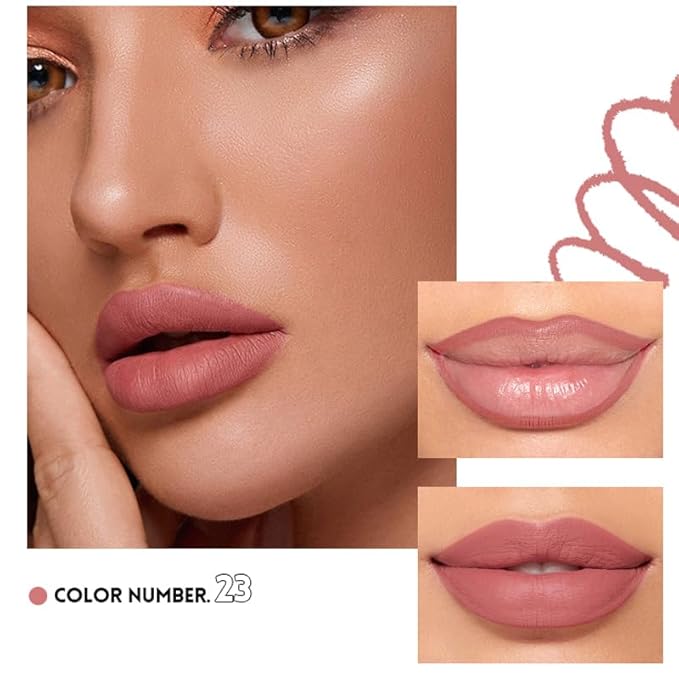 12 Pcs Pink Nude Brown Lip Liner Makeup Set - Waterproof & Smudge-Proof Matte Pencil Lip Liner Pack, Long-Lasting & Durable, Smooth & Easy Glide, Non-Smudge, Contouring, Filling & Layering (Set B)