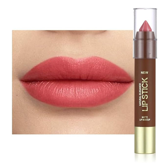 Ruby Red Matte Lipstick Crayon for Women, 24 Hour Lipstick Lip Liner Pencil Long Lasting Waterproof Smudge Proof, Vegan & Cruelty-Free, Neutral lip liner marker Easy Application Full Coverage B04#