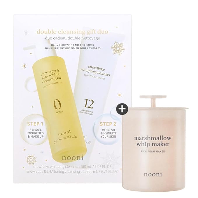 NOONI Double Cleansing Duo Gift Set & Marshmallow Whip Maker Bundle