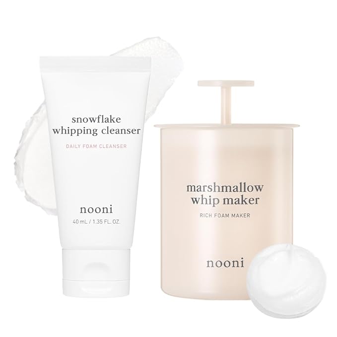NOONI 2-in-1 Much Needed Facial Cleansing Kit - Marshmallow Whip Maker & Face Cleanser | Gentle Deep Cleanser For Skincare, Rich Foam Maker For Face Wash, Gift, Remove Impurities, for All Skin Types