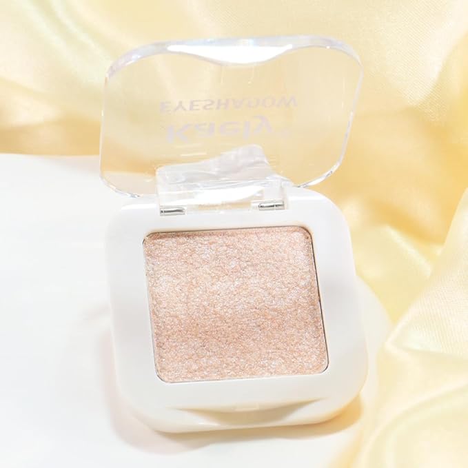 Kaely Pressed Single Eyeshadow Makeup, Pearl White Glitter Highly Pigmented Monochrome Eye Shadow Palette, Waterproof Neutral Powder Mini Eyeshadow, sombras para ojos, Lightweight Blendable, 12