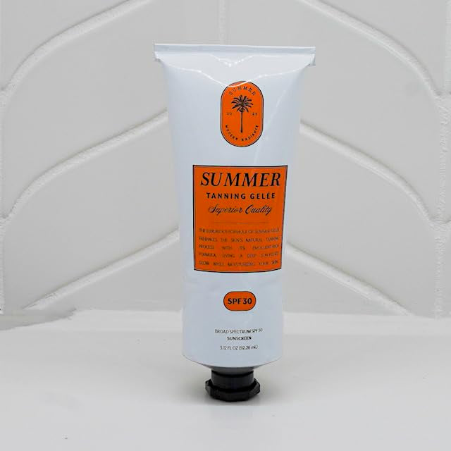 Summer Gelée Tanning Gel – SPF 30 Luxury Sun Tan Accelerator – Hydrating & Anti-Aging Formula with UVA/UVB Protection – Lightweight, Silky Gel for a Radiant, Sun-Kissed Glow – 3.12 FL OZ – USA Made