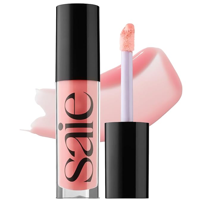 Saie Glossybounce - Hydrating Lip Gloss and Tinted Lip Oil Hybrid with Hyaluronic Acid & Jojoba Oil for Non-Sticky, Ultra-Shiny, Plump & Soft Lips - Everyday Makeup Essential - Kiss (.17 oz)