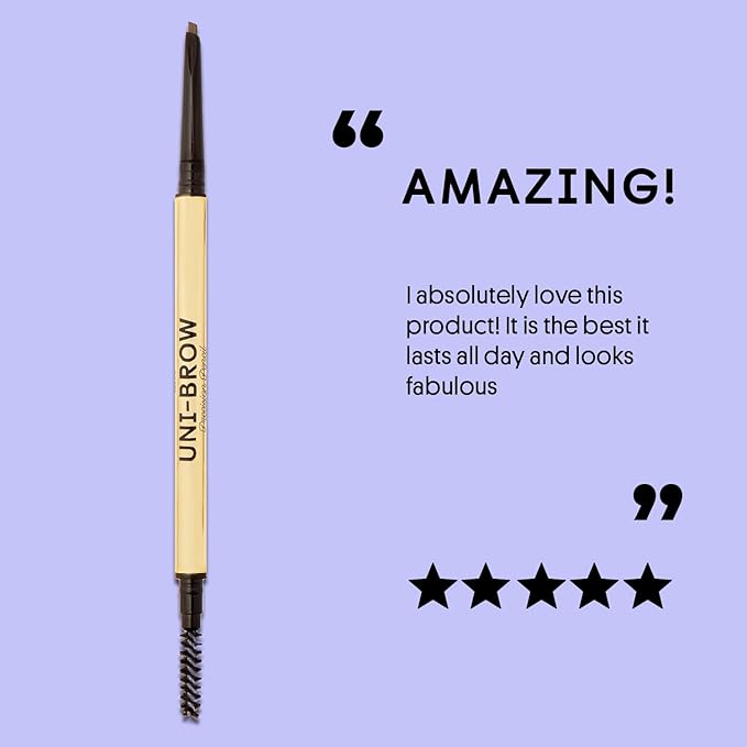 Winky Lux Uni-Brow Precision Eyebrow Pencil, Dual-Ended with Spoolie, Waterproof Longwear Brow Pencil with Micro Tip, Universal Shade for Natural Brows (Brown, Blonde, Taupe)