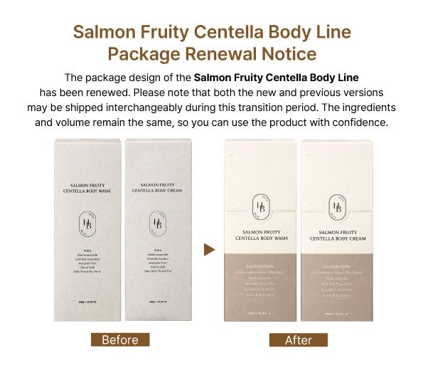 HEVEBLUE Salmon Fruity Centella Body Cream - Sensitive Skin, Itchy Skin, Korean Skincare, Bodycare, Hypoallergenic, Allergen-free Fragrance, PDRN, Salmon PDRN, Moisturizing, K-Beauty