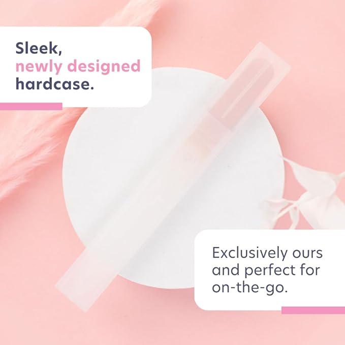 Bona Fide Beauty Czech Glass Nail File for Natural Nails (Peach) - Fine Grit (180/240) Crystal Fingernail File with Clear Case. Travel Friendly Nail Care