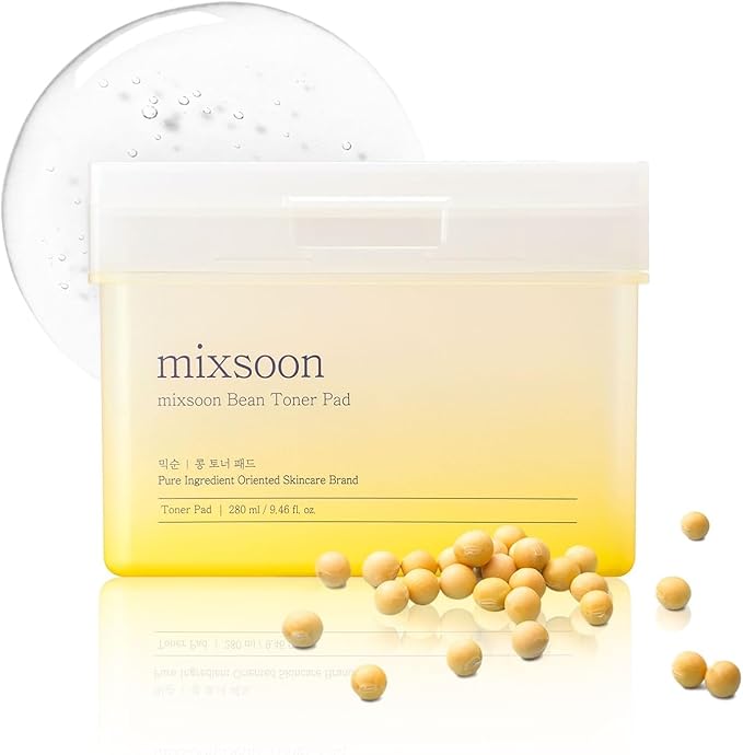 mixsoon Bean Toner Pad,Moisturizing, Elasticity,Exfoliation, Bean Extracts, Cotton Pad (180ml/6.08fl.oz/70 Sheets)