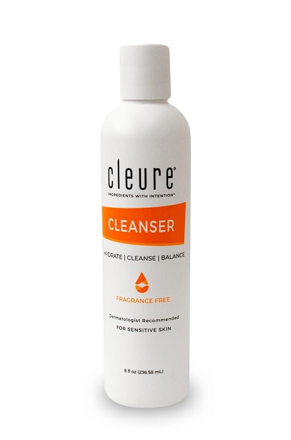 Cleure Lotion Cleanser for Dry Sensitive Skin, Free of Fragrance, Gluten, Paraben, Salicylate and Non Comedogenic (8 oz, 1 Pack)