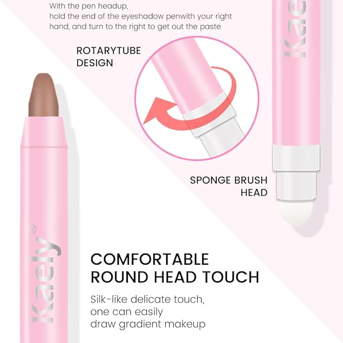 2-in-1 Cream Eyeshadow & Highlighter Stick, Waterproof Light Brown Matte Eye Shadow Pencil for Women, Long-Lasting Pigmented Makeup, sombras para ojos 25