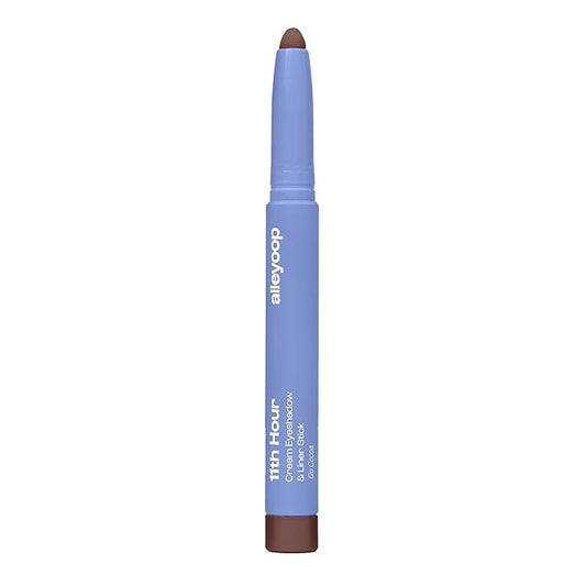ALLEYOOP 11th Hour Waterproof Cream Eyeshadow Stick – Long-Lasting Eye Shadow Pencil & Eyeliner, Cream to Powder Stick & Highlighter – Smudge-Proof Eyeshadow Matte, Go Cocoa Matte