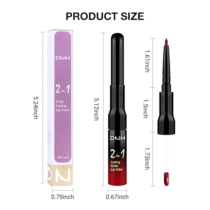evpct 1Pcs Fire Bright Red Matte Lip Liner & Liquid Lipstick Stain Makeup Set for Women, Red Lip Liner Stain Long Lasting Waterproof Smudge Proof, Cruelty Free Lip Stick Makeup 24 hours originales, 64