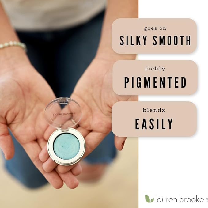 Lauren Brooke Cosmetiques Cream Eyeshadow | Natural Eye Makeup, Smooth & Blendable Creme Eyeshadow for Women (Sky Shimmer)