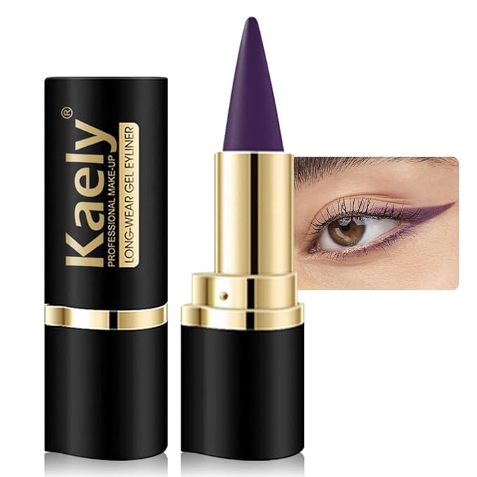 evpct 1Pcs Dark Purple Gel Eyeliner Pencil Eye Black Face Paint Stick Makeup Set Waterproof Matte Cream Crayon Eyeliner Pencil Set Cat Eye Liners Eyeshadow Guide delineador de ojos contra el agua