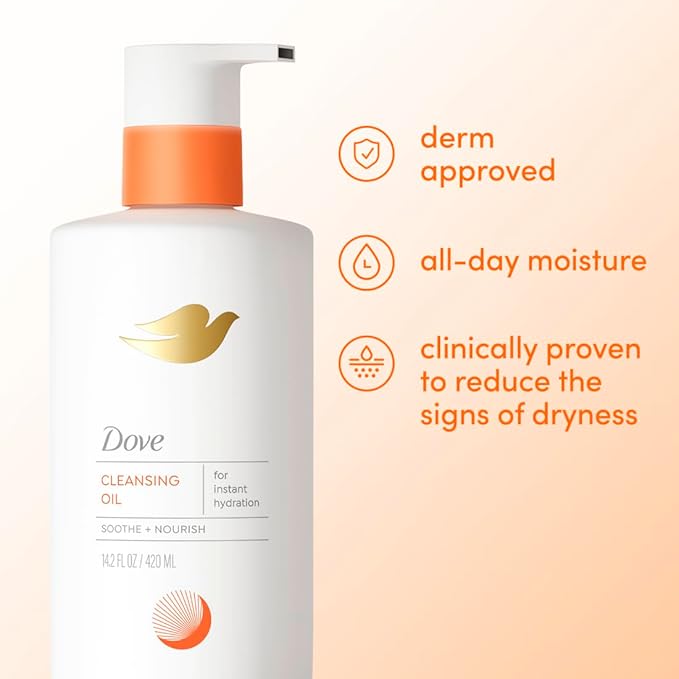 Dove Shower Body Oil Wash – Ultra-Moisturizing Cleansing Oil for Dry & Itchy Skin 14.2 oz