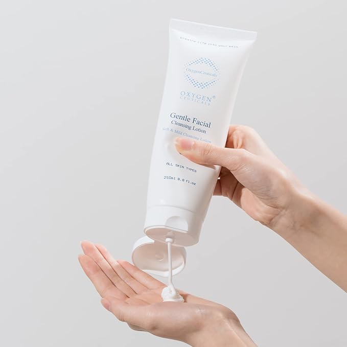 OxygenCeuticals Gentle Facial Cleansing Lotion – Hydrating Cleanser for Sensitive & Dry Skin, Removes Makeup Residue & Impurities Without Greasy Feel, Enriched with Botanic Oils 8.8 fl.oz (250ml)
