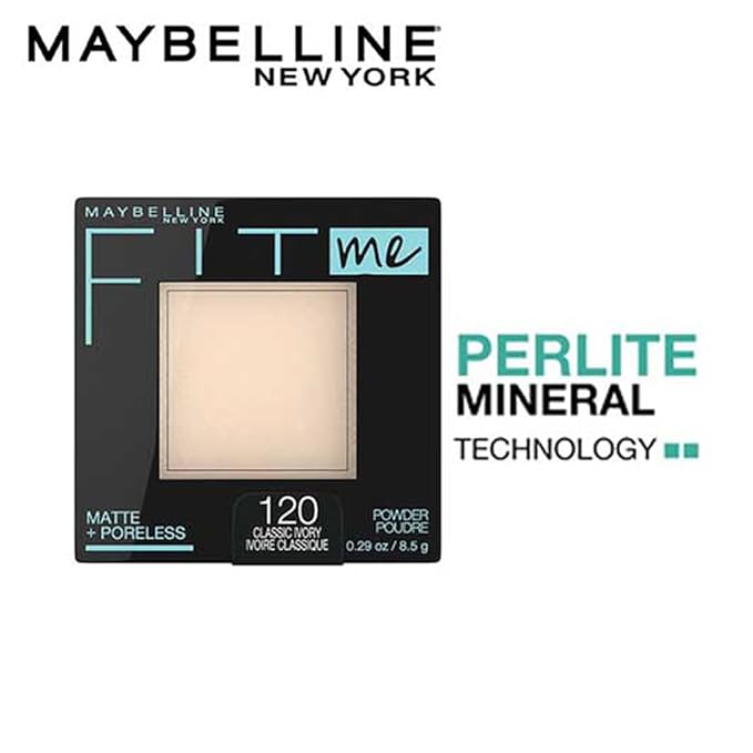 Maybelline Fit Me Matte + Poreless Pressed Face Powder Makeup & Setting Powder, Classic Ivory, 1 Count