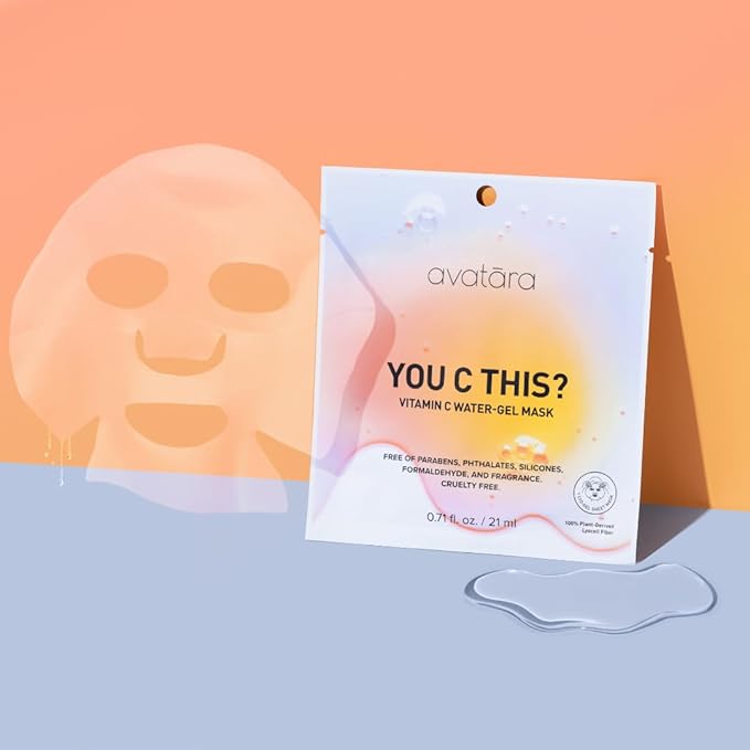Avatara Dewy Daydream 6-Pack Water-Gel Mask, You C This? Vitamin C Masks, 3 Pack & Re-Dew Niacinamide Water-Gel Masks, 3 Pack | 0.71 fl.oz /21 mg
