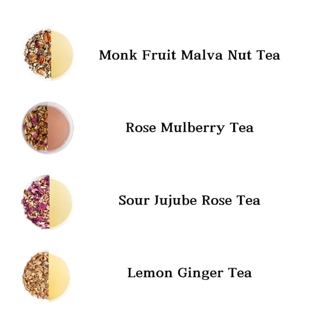 Herb Garden Tea Gift Set – 12 Flavor Fruit & Herbal Tea Sampler | 24 Premium Tea Bags + Crystal Rock Sugar | Caffeine-Free Wellness Blends for Immune Support & Cold Relief | Holiday Gift for Women, Friends, Parents