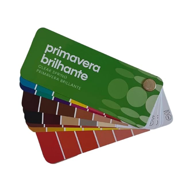 Multilingual Clear/Bright Spring Palette Color Fan by Studio Immagine, Personalized Color Guide for Cost Saving, Smart Shopping, Outfit & Wardrobe Planning; Primavera Brilhante/Invierno Brillante