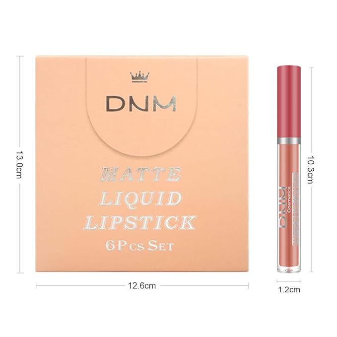 evpct 6Pcs Matte Liquid Lipstick Set Lip Stain Makeup Kit 24 Hour Long Lasting Waterproof Dark Red Stay on Matte Matt Lipsticks Set for Women Matt Liquid Lippies labiales matte larga duracion 24 C-02
