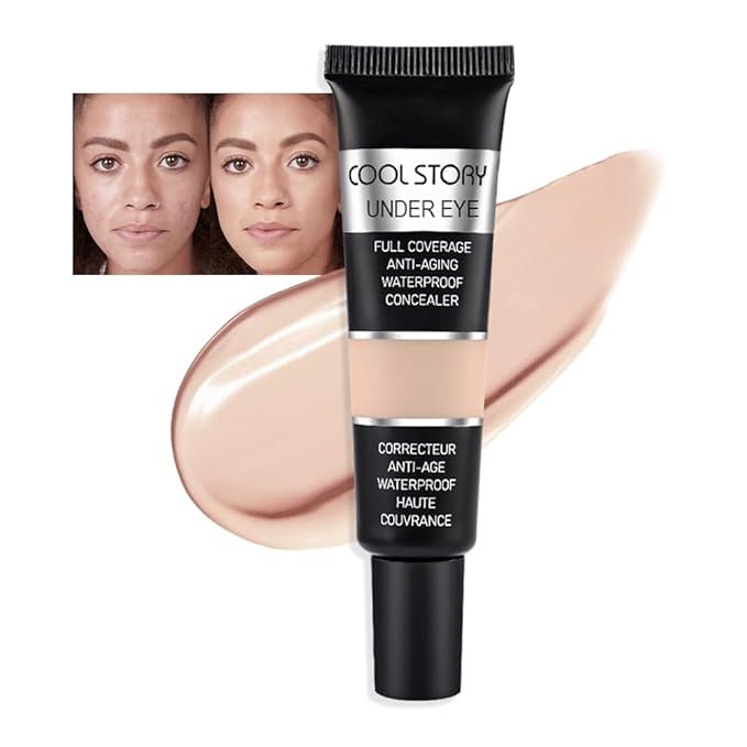 Kaely Under Eye Concealer for Older Women, Color Correcting Full Coverage Concealer for Dark Circles, Puffiness, Redness, Corrector de ojeras, Waterproof Anti Aging, Natural Matte Finish, Medium