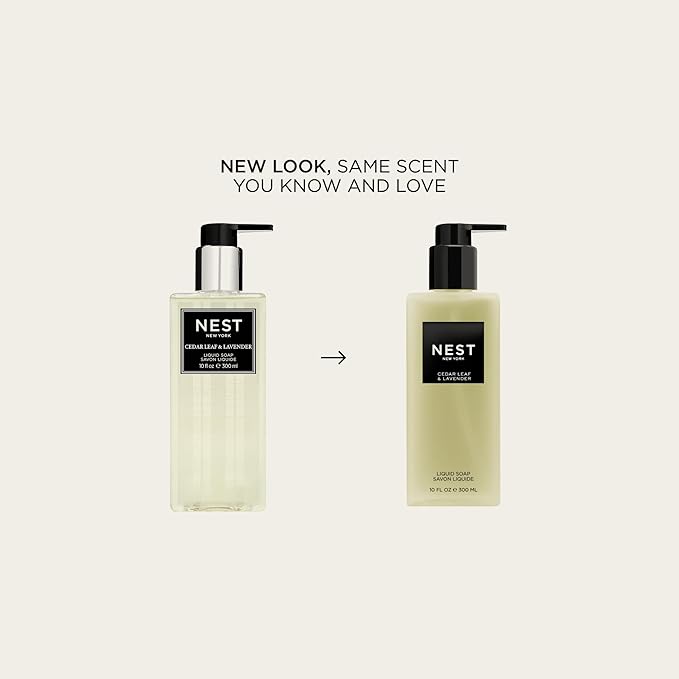 NEST New York Liquid Soap, Cedar Leaf & Lavender - 10 fl oz - Cleanses & Nourishes Skin - Approx. 300 Pumps Per Bottle - Gluten Free & Cruelty Free
