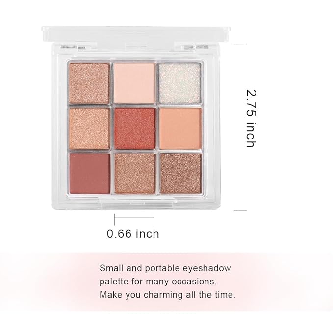 9 Color Eyeshadow Palette Makeup, Neutral Nude Matte Eye shadow & Shimmer Eyeshadow,Long Lasting Waterproof Eye shadow Makeup Palette for Women 06#