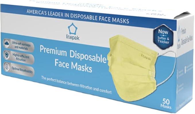 Litepak 500pcs Premium Disposable Face Mask SOFT 3ply Nose Wire
