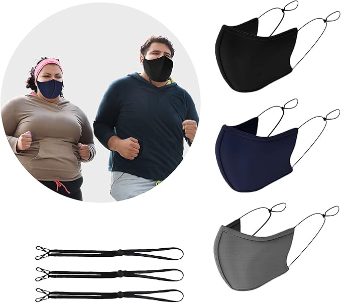 TUFF Face Mask Adult XL Large Size 3 Pack- C Shaped Design Making Breathing Easier