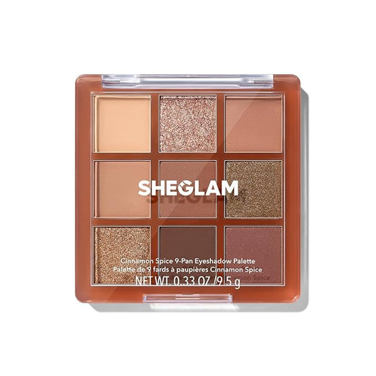 SHEGLAM Eyeshadow Palette 9-Color Ultra-pigmented Shimmer & Matte Shades, Vegan & Cruelty-free-Cinnamon Spice