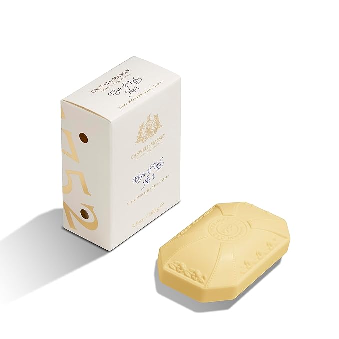 Caswell-Massey Elixir of Love Natural Bar Soap for Women, Moisturizing Body Soap Bar for All Skin Types, Made with Essential Oils & Plant-Based Formula for Soft Skin, 3.5 oz