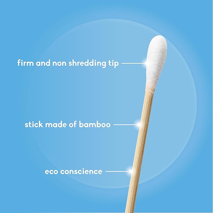 The Humble Co. Bamboo Cotton Swabs (600 count) - Cotton Swabs and Cotton Buds for Ears, Makeup, Pet Care and Cleaning (White)