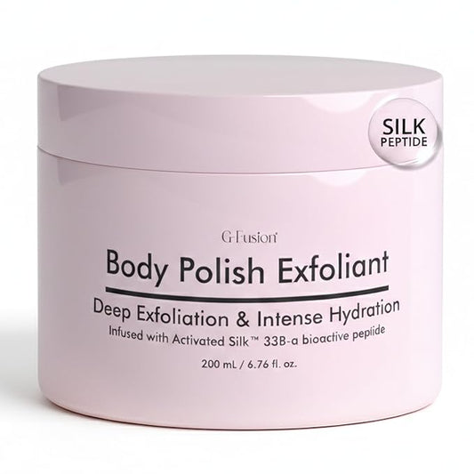 Silk Peptide Body Polish Gentle Exfoliant - Honey & Coconut Body Scrubs with Shea Butter, Exfoliants & Hydrating Oils for Smooth, Glowing Skin – Deep Moisturizing & Radiance Boosting Formula