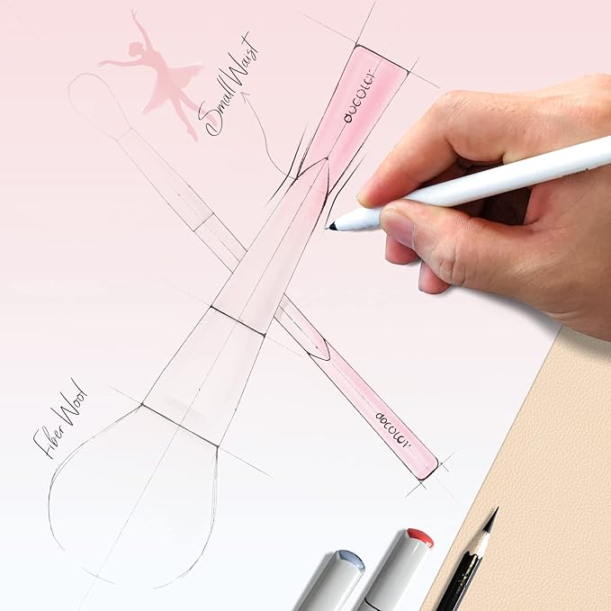 Docolor 14Pcs Makeup Brushes Premium Synthetic Makeup Brush Set Includes 9pcs Eye Brushes,5pcs Synthetic Face Brushes Perfect for Foundation,Blush,Bronzer,Contour,Eyeshadow & Powder-Small Waist Series