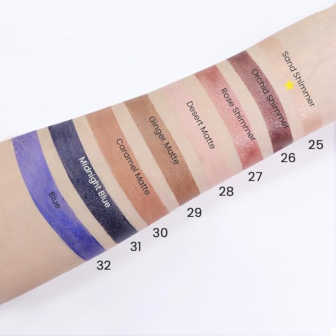 evpct 2Pcs Cream Eyeshadow Sticks Set for Eyes Waterproof, Sand Shimmer Matte Eye shadow Stick Pencil Pen Bulk sombras en crema para ojos 25+25